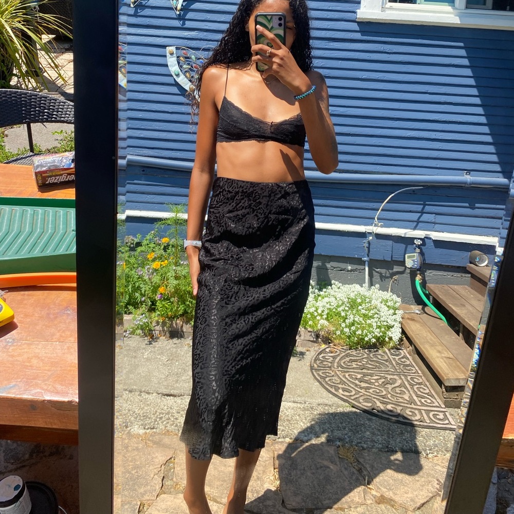 Black Leopard Skirt